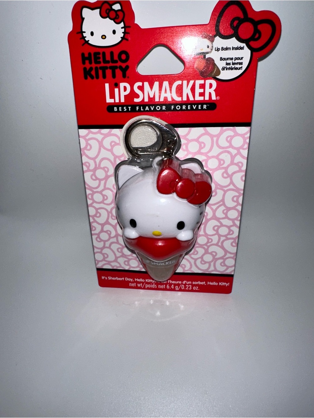 Hello Kitty Lip Smacker Keychain Lip Balm - White & Red
